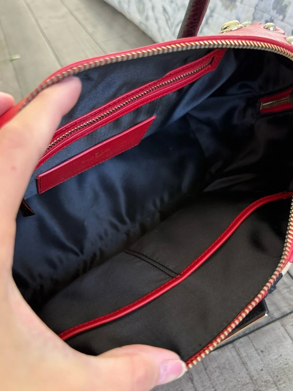 Kate spade Madison Stewart mega lane satchel red leather bag RARE
